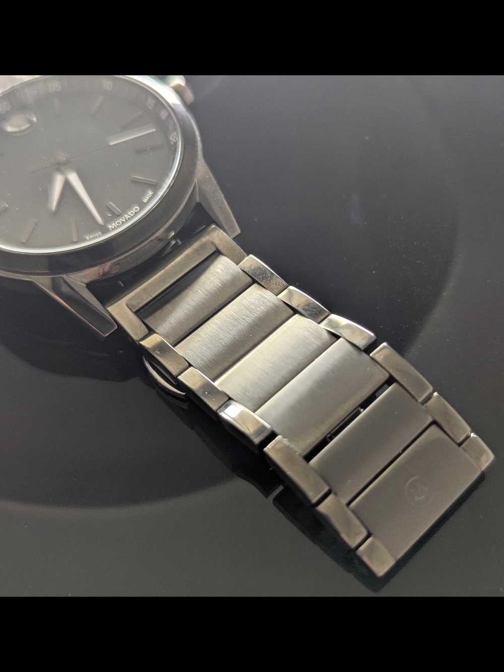 Movado Men's Black Dial Silver-Tone Bracelet Watch - Picture 8 of 16